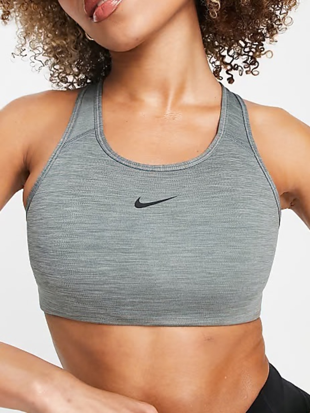 Nike Dri-FIT Center Swoosh Medium-Support Sports Bra Size X Gray